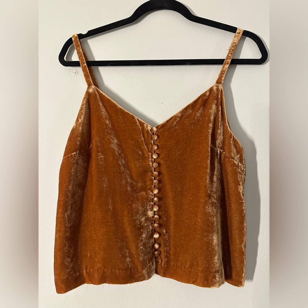 Madewell Velvet Button Tank Top
